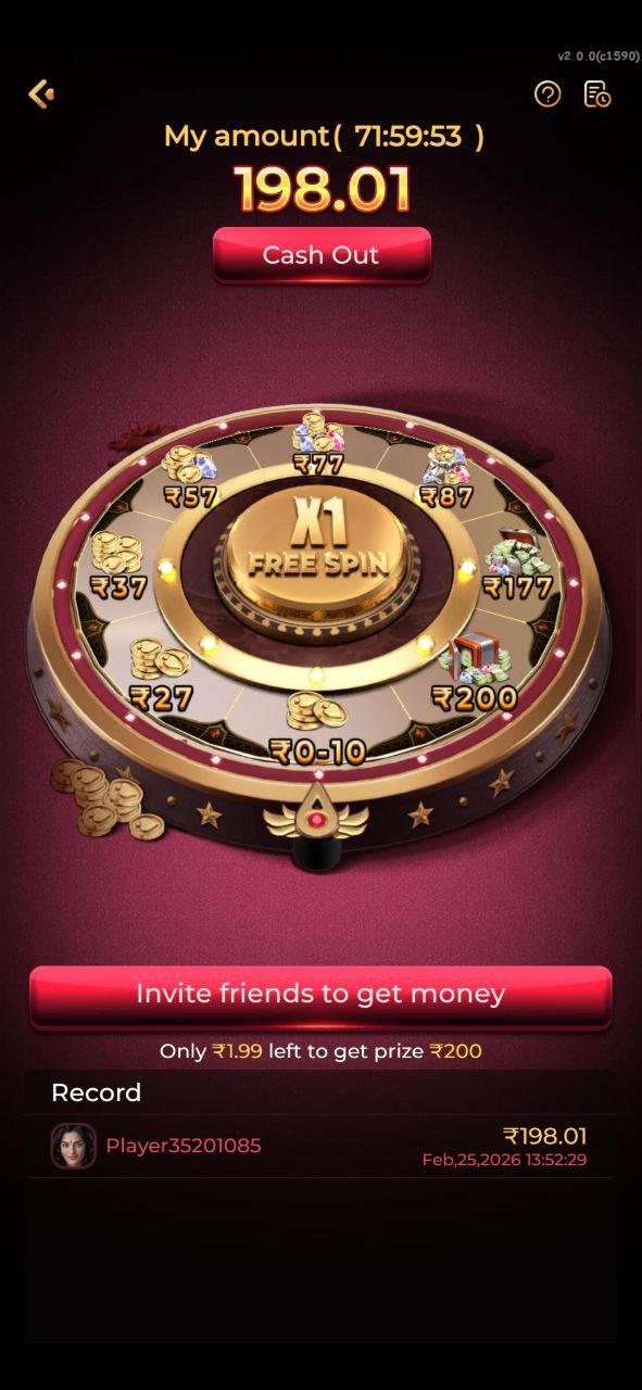 Rajwingame app mobile dashboard interface screenshot